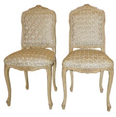 Pair French Painted Side Chairs