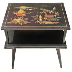 Chinese Modern Lacquered Two Tier Side Table