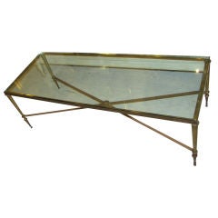 Vintage French Brass and Glass Cofee Table