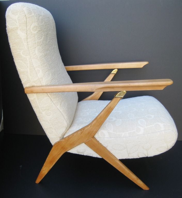 Italian Rare Pair of Carlo Mollino  Adjustable Lounge Chairs
