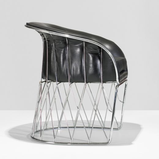 Chrome and Leather "Equipal" Chair by Pedro Ramirez Vasquez
