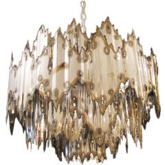 Rare Stainless Steel T.A. Greene Chandelier