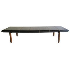 7 Foot Leather Billy Haines Cocktail Table