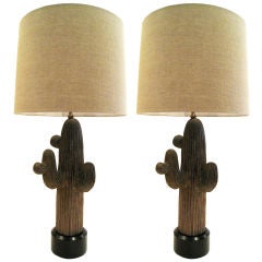Pair of Cactus Lamps