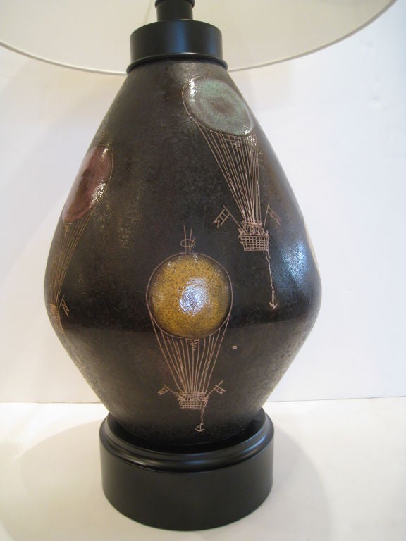 Italian Bitossi Stoneware Lamp For Sale