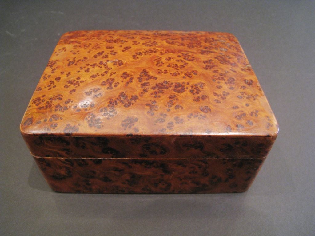Leopardwood Box with Walnut Liner.