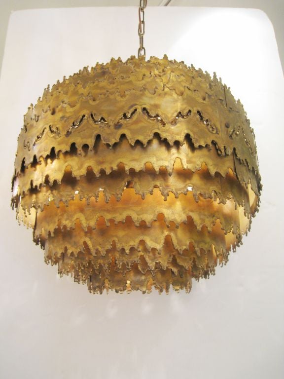 American T. A. Greene for Monteverdi Young Brass Chandelier