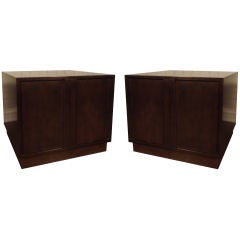 Pair of Dark Mahogany Bedside Cabinets
