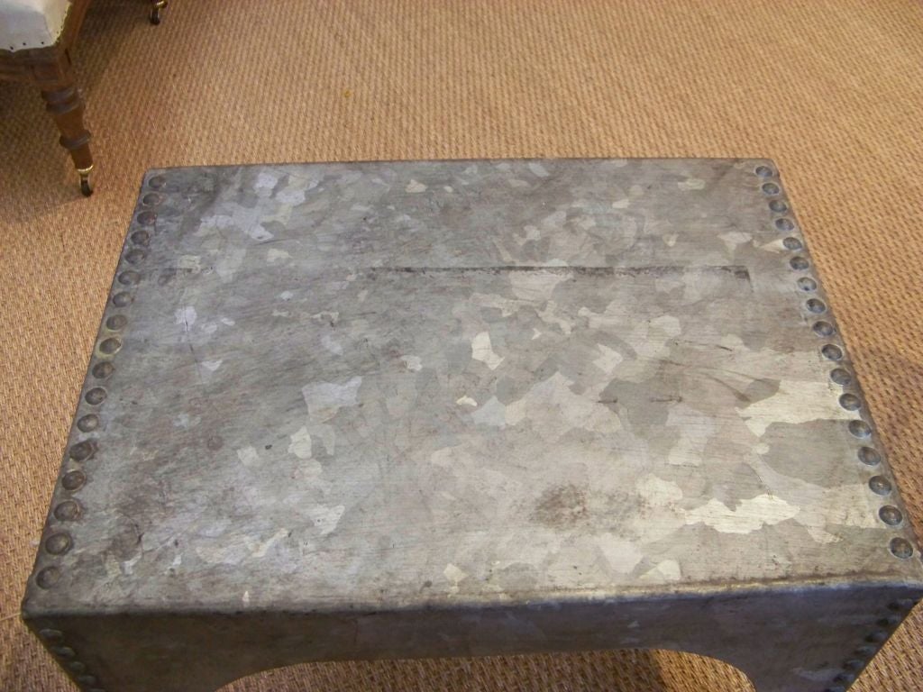 Mid-20th Century Industrial Riveted End Table or Coffee Table
