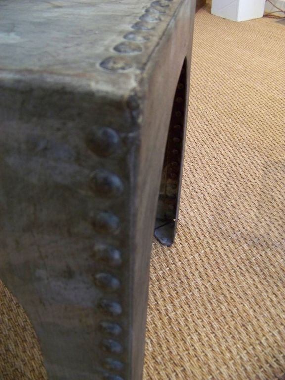 Steel Industrial Riveted End Table or Coffee Table