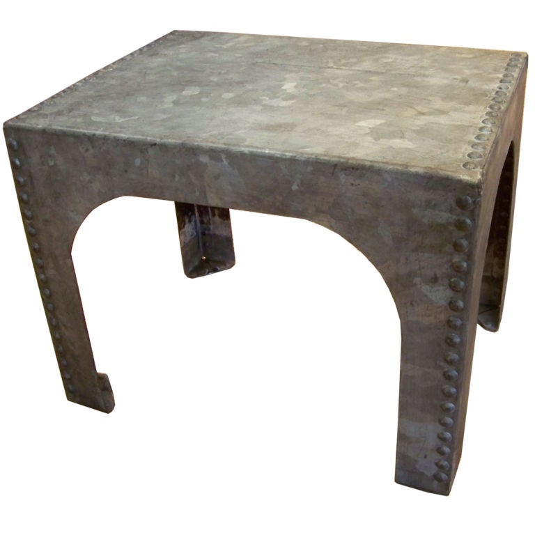 Industrial Riveted End Table or Coffee Table