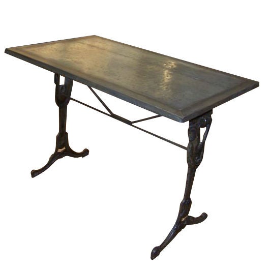Zinc Topped Bistro Table at 1stDibs