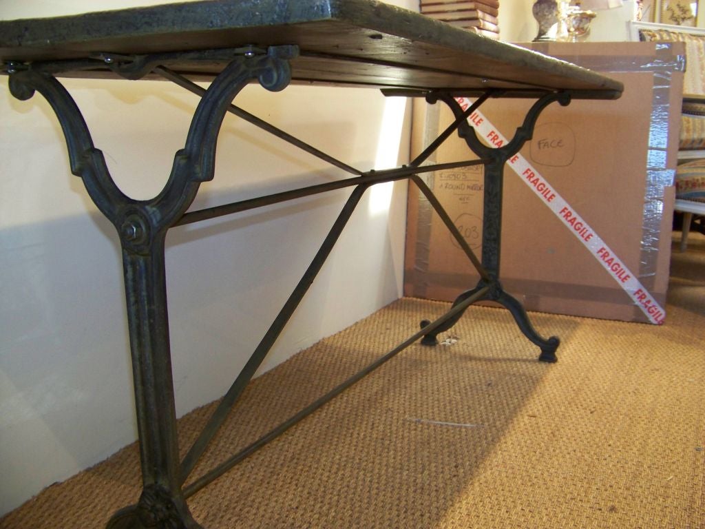 Zinc Topped Bistro Table With Cast Iron Base 1