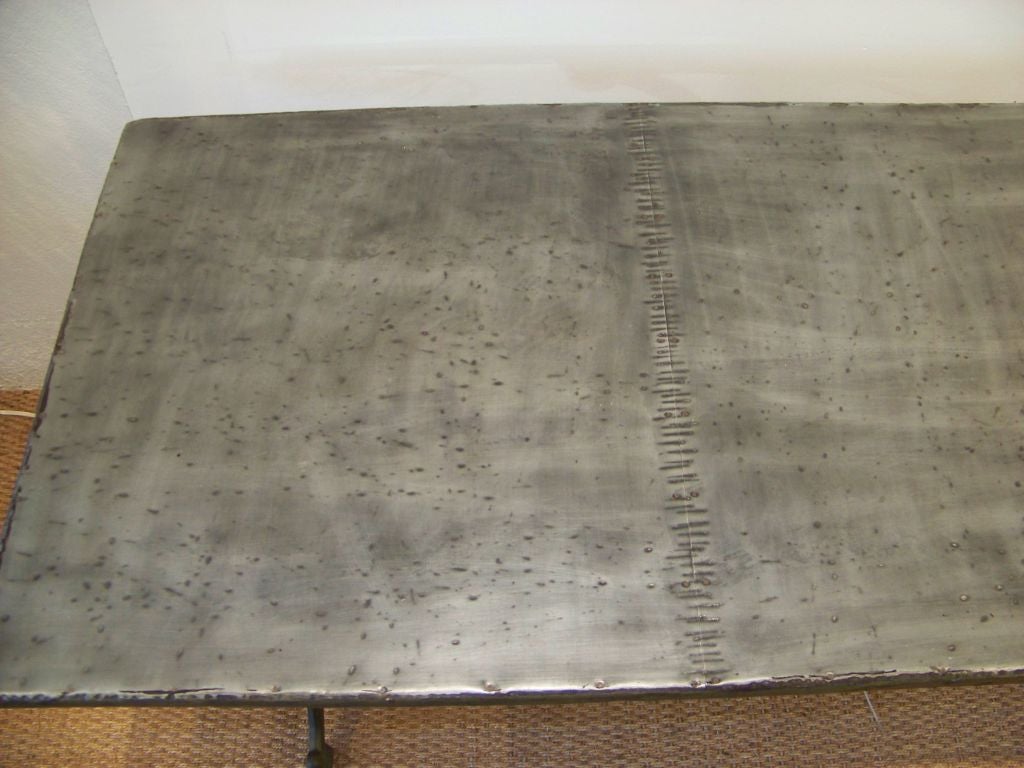 Zinc Topped Bistro Table With Cast Iron Base 2