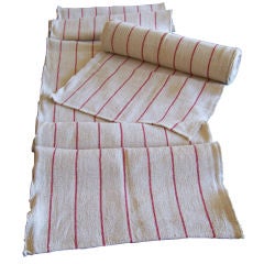 Antique Bolt of Red Striped Ticking