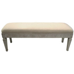 NEO-CLASSICAL STYLE LONG UPHOLSTERED BENCH / STOOL
