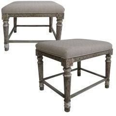 PAIR OF LOUIS XVI STYLE BENCHES / STOOLS