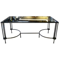 IRON TABLE WITH MIRRORED TOP