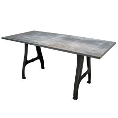 INDUSTRIAL TABLE WITH ZINC TOP