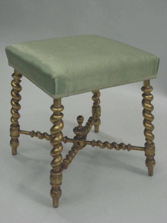 Pair of Giltwood Louis XIII Style Stools/ Benches
