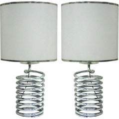 Pair of Coil Lamps by Michel Boyer