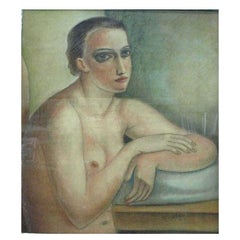Androgenoous Nude Painting by Edgar Scauflaire