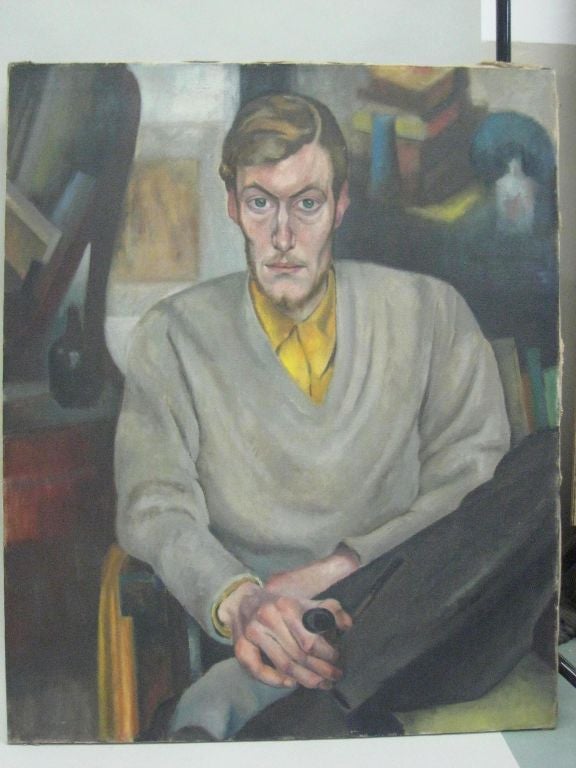 Oil on canvas, painting by Hans Speidel (1895-1976): Germany, Signed. 

Speidel, opposed the Hitlerian racial laws, and was a proponent of the German movement: Die Neue Sachlickeit (The New Objectivity). New objectivity painters infused a vital