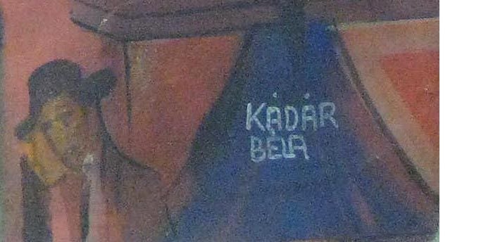 Mid-Century Modern Painting, Oil, 'Street Scene' Signed Bela Kadar For Sale