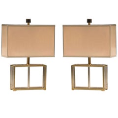 2 Pairs of Solid Crystal Table Lamps