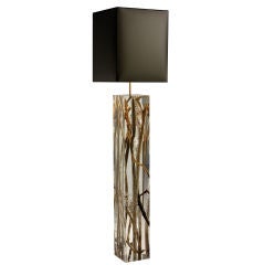 2 Pairs of Twig and Acrylic Glass Floor Lamps