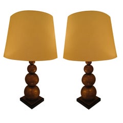 Four Stacked Ball Lamps in Solid Brass SOLD