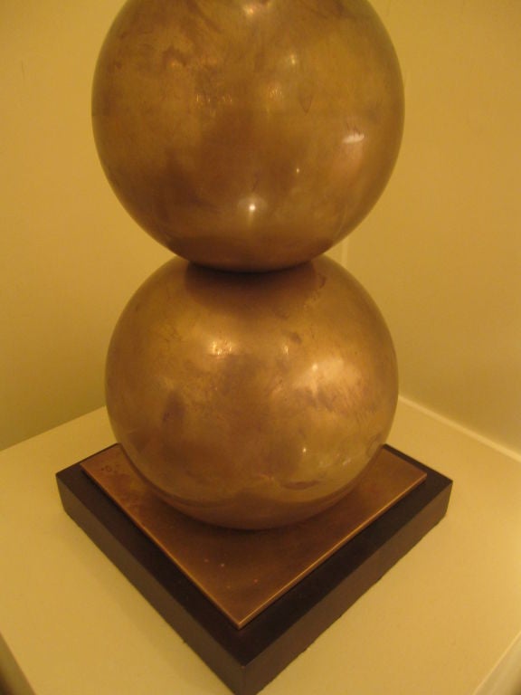 American Four Stacked Ball Lamps in Solid Brass For Sale