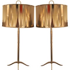 Two Nickeled Table Lamps in the Style of Maison Charles 10