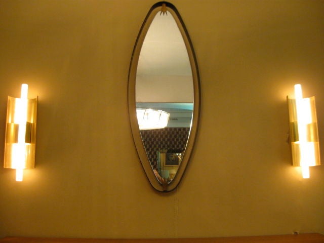 Rare Pair of Italian  Oval Mirrors 1