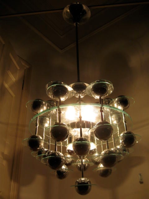 Italian Modular Satellite Chandelier 70s In Excellent Condition In Los Angeles, CA