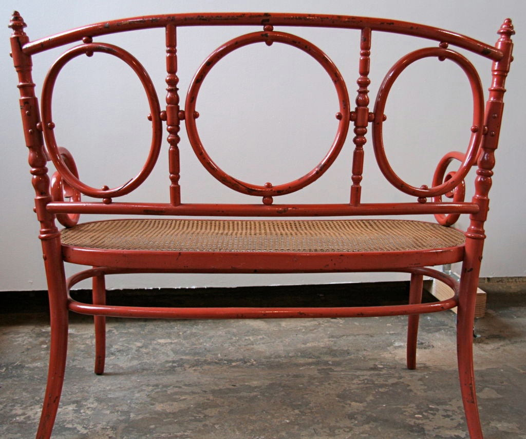 Thonet Painted Bentwood Bench 1