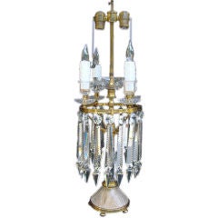 Original Osler cut-crystal lamp with crystal prisms