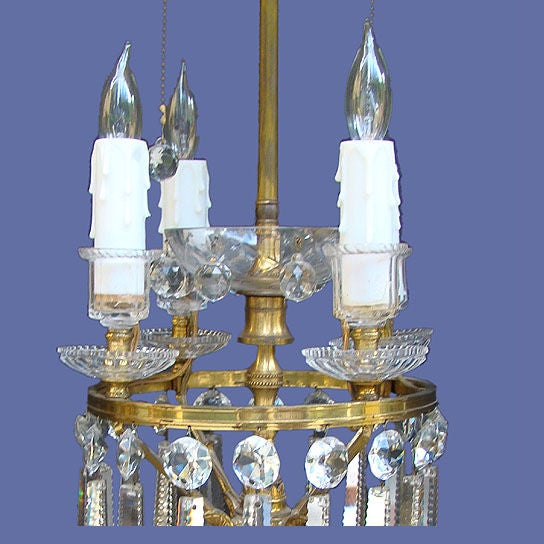 Original Osler cut-crystal lamp with crystal prisms