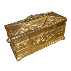 Exceptional French 19th century bronze dore box