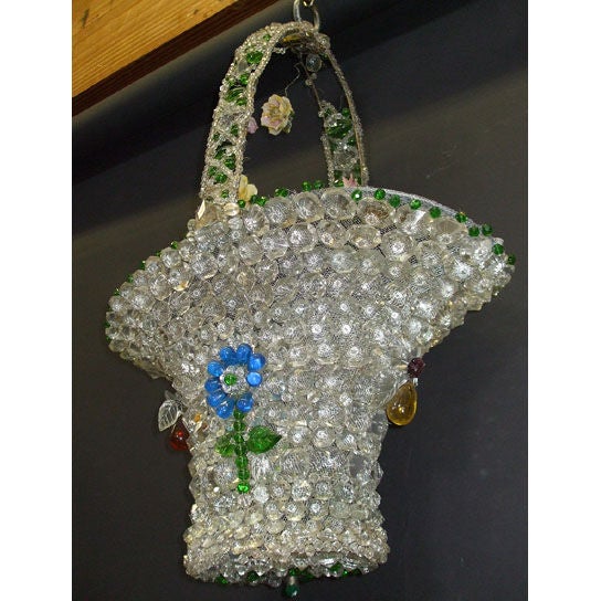 Crystal basket chandelier.