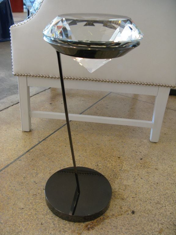 American Carbon Accent Table in Black Nickel For Sale