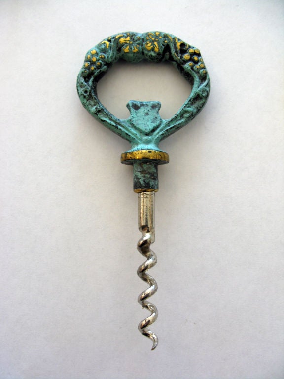 Brass Vintage German Skeleton Key Cork Screw