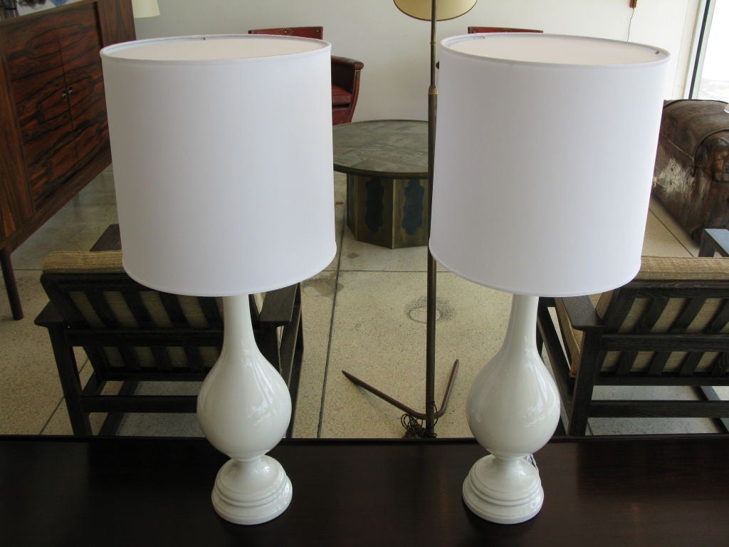 Italian Pair of Blanc de Chine Lamps