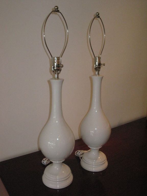 Mid-20th Century Pair of Blanc de Chine Lamps