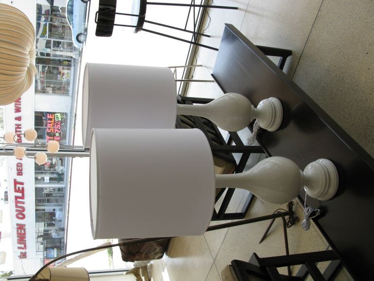 Porcelain Pair of Blanc de Chine Lamps