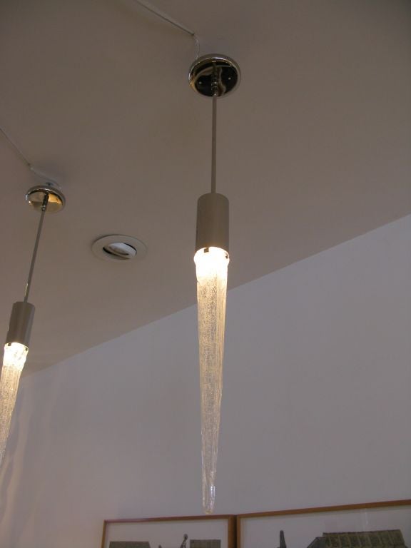 Mid-20th Century Pair of Icicle Pendant Lights