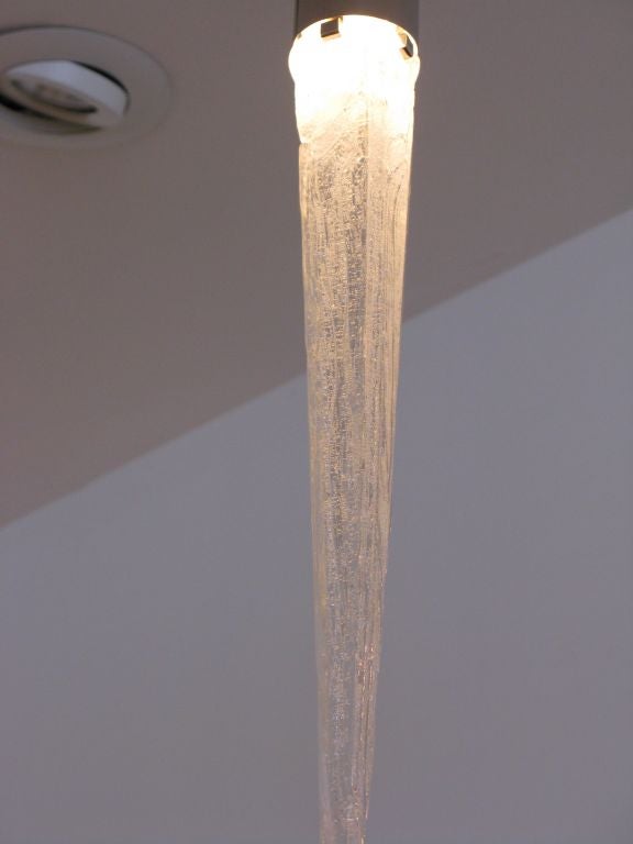 Glass Pair of Icicle Pendant Lights