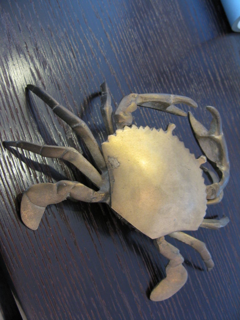 Mid-20th Century Brass Crab Trinket Box