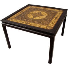 1940s Game Table - Inlaid Wood - Reversible Top