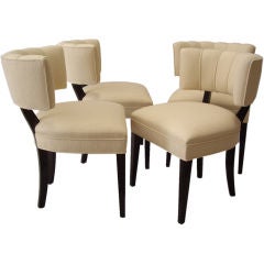 1940s - Four Upholstered Dining Chairs